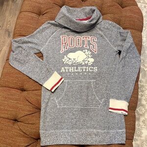 Roots Gray Sweatshirt with Red and White Accents